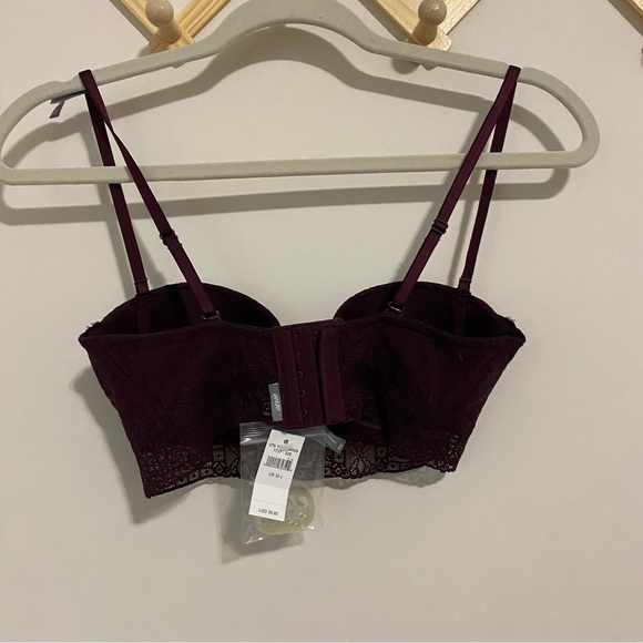 NWT Aerie The Audrey Maroon Balconnette Bra size 32C - Picture 5 of 7